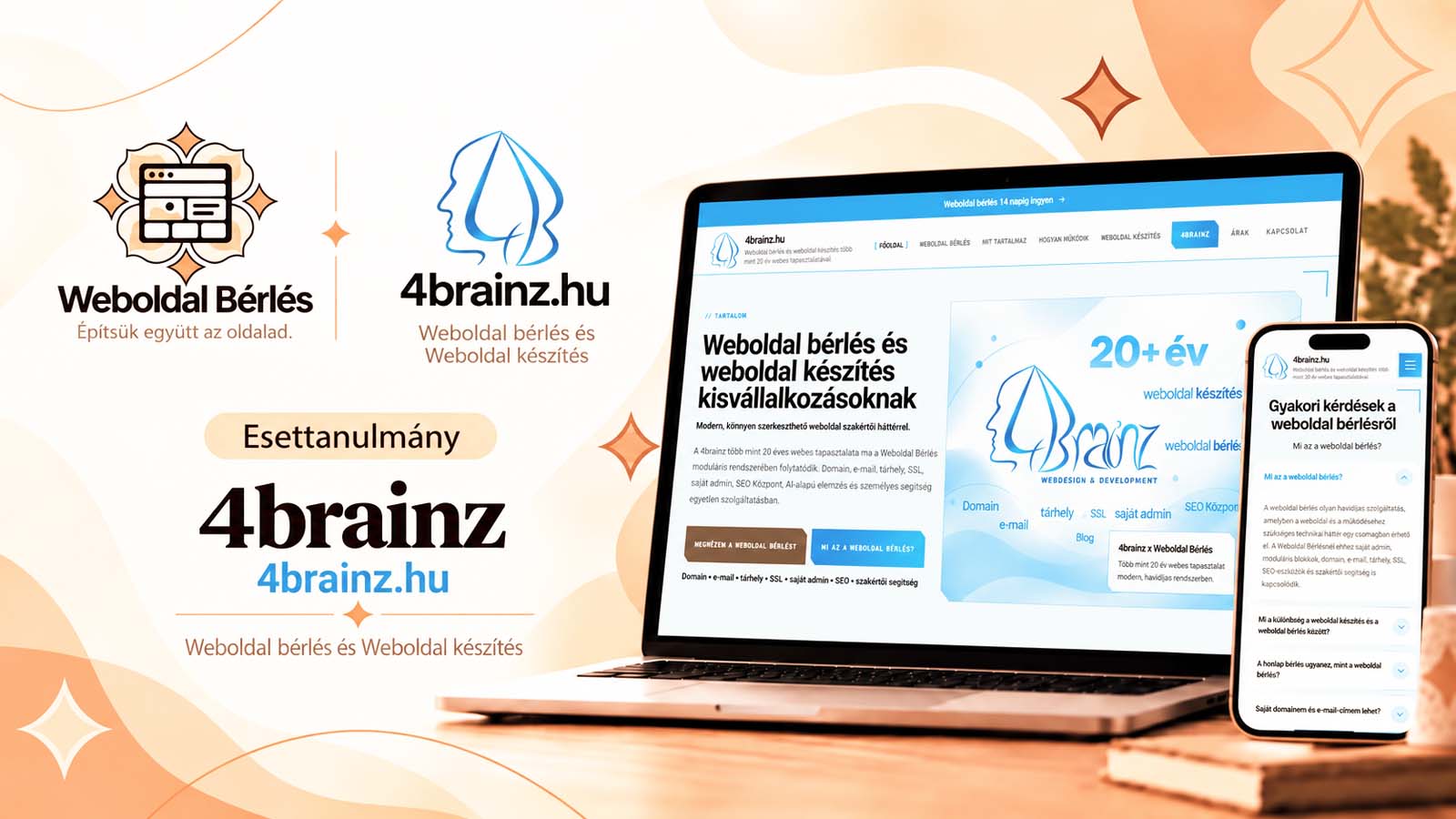 4brainz - több mint 20 év webes tapasztalat modern Weboldal Bérlés rendszerben