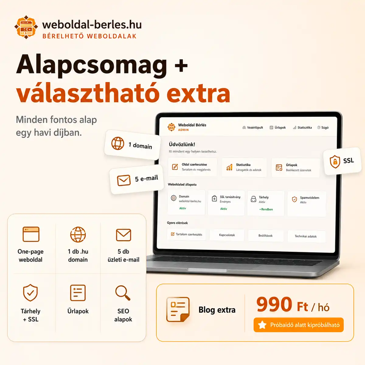 Alapcsomag és választható extra – egyértelműen