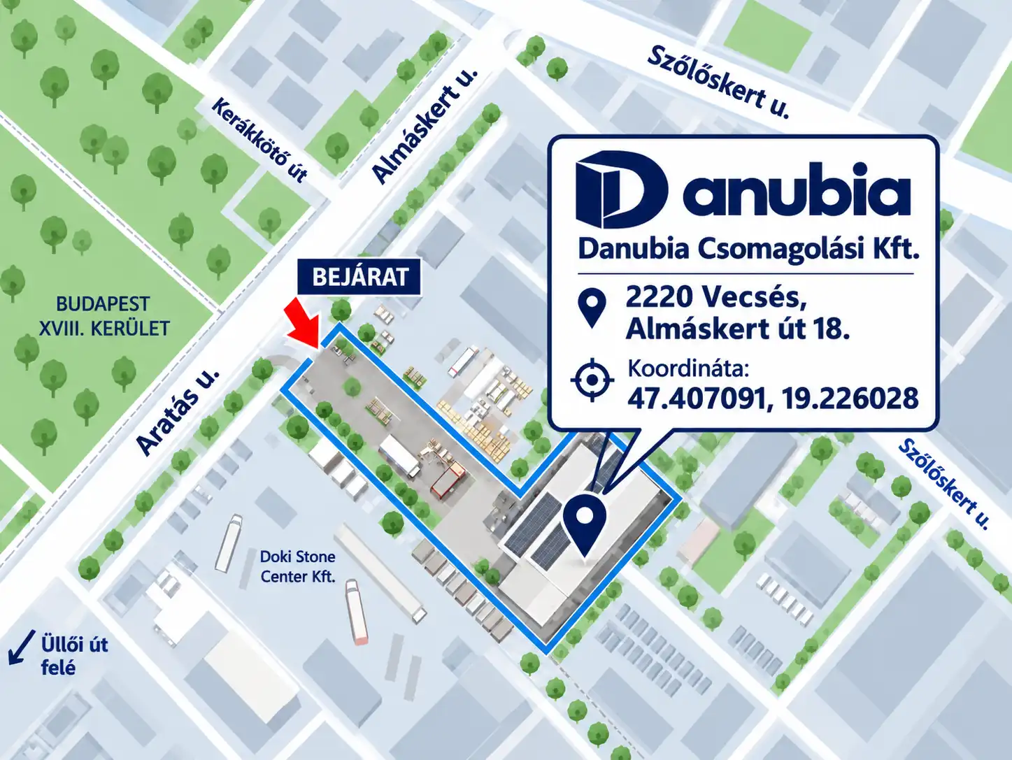 Danubia Csomagolási Kft. budapesti telephelye